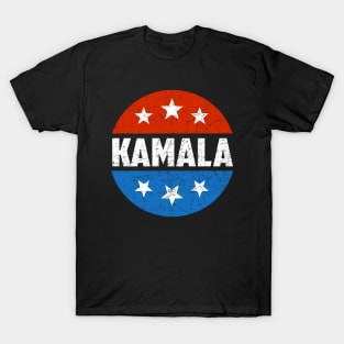 KAMALA HARRIS 2020 Red White And Blue Vintage Button T-Shirt